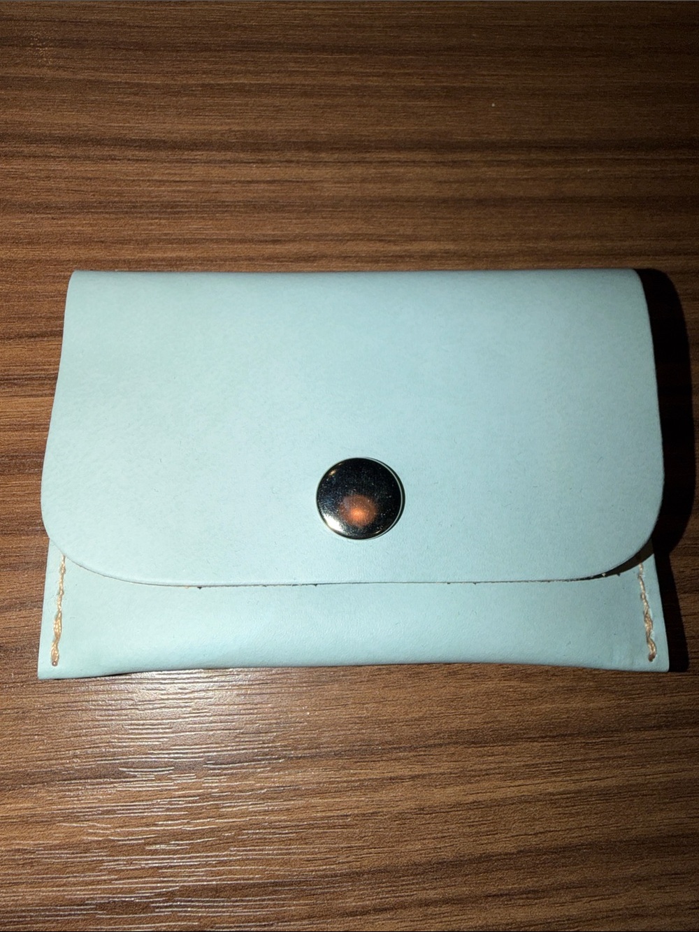 Skunkfunk Light Blue Leather Snap Wallet